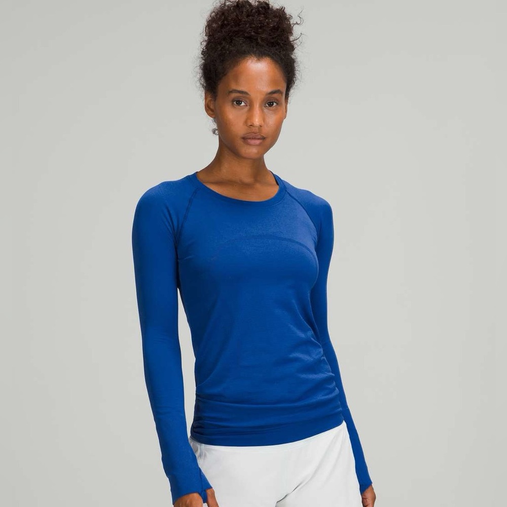Lululemon swiftly tech top blue race length 2.0
